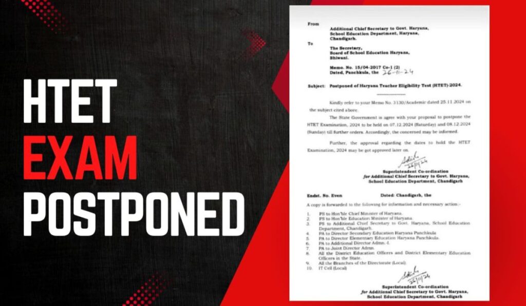 Haryana HTET Exam Postponed 