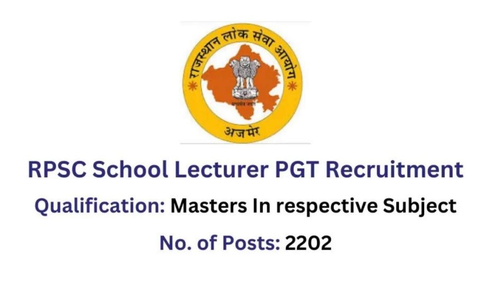 RPS PGT Teacher Recruitment 2024 2202+ Lecturer Jobs