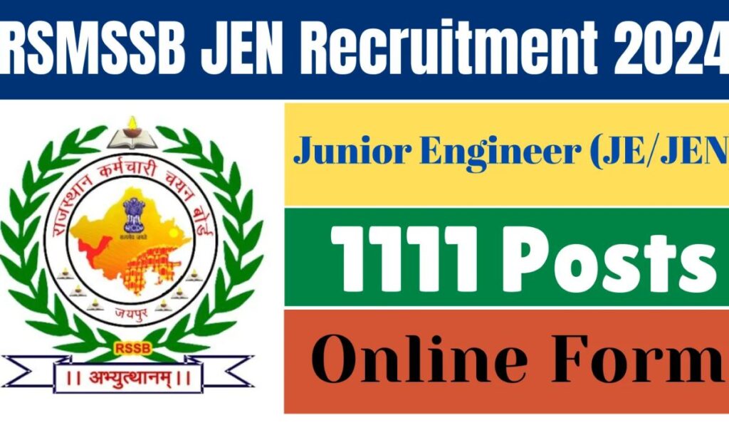 RSMSSB Junior Engineer JEN Recruitment 2024