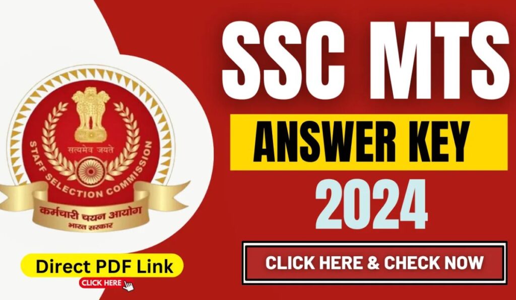 SSC MTS Paper 1 Answer Key 2024