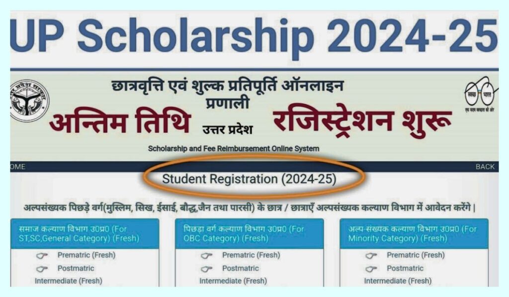 UP Scholarship Online Form 2024-25