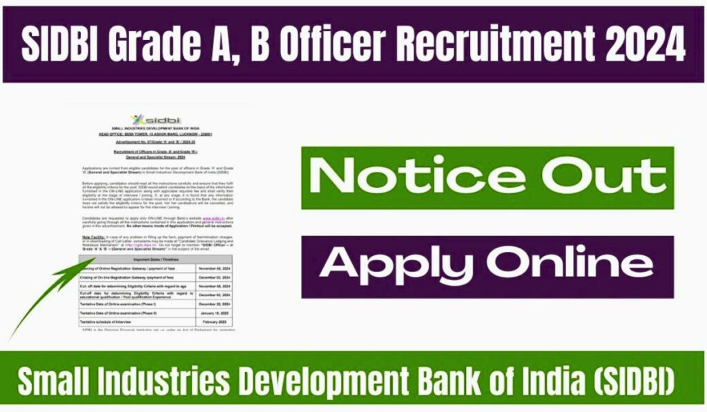 SIDBI Grade A & Grade B Recruitment 2024 