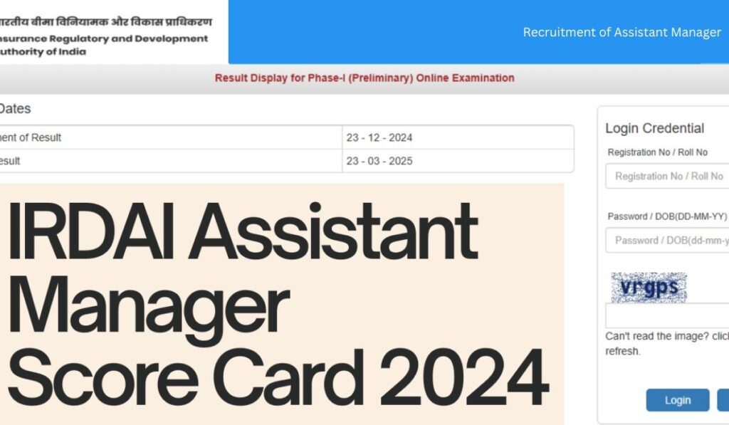 IRDAI Assistant Manager Pre Scorecard 2024