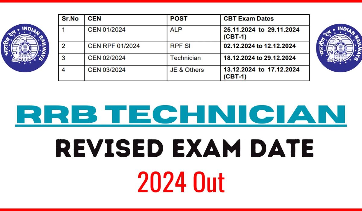 RRB Technician Exam Date 2024