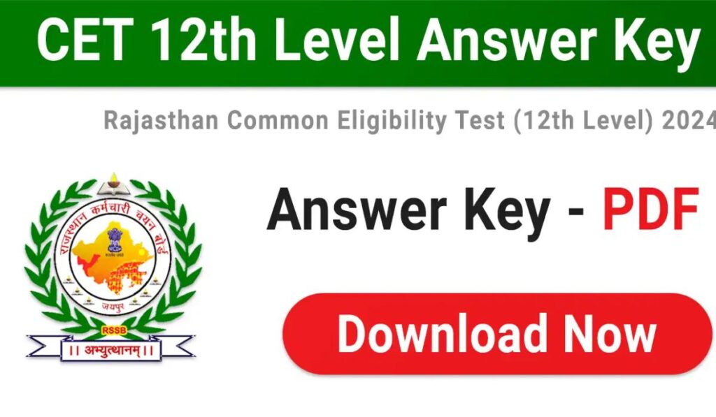 RSMSSB CET 12th Level Answer Key 2024