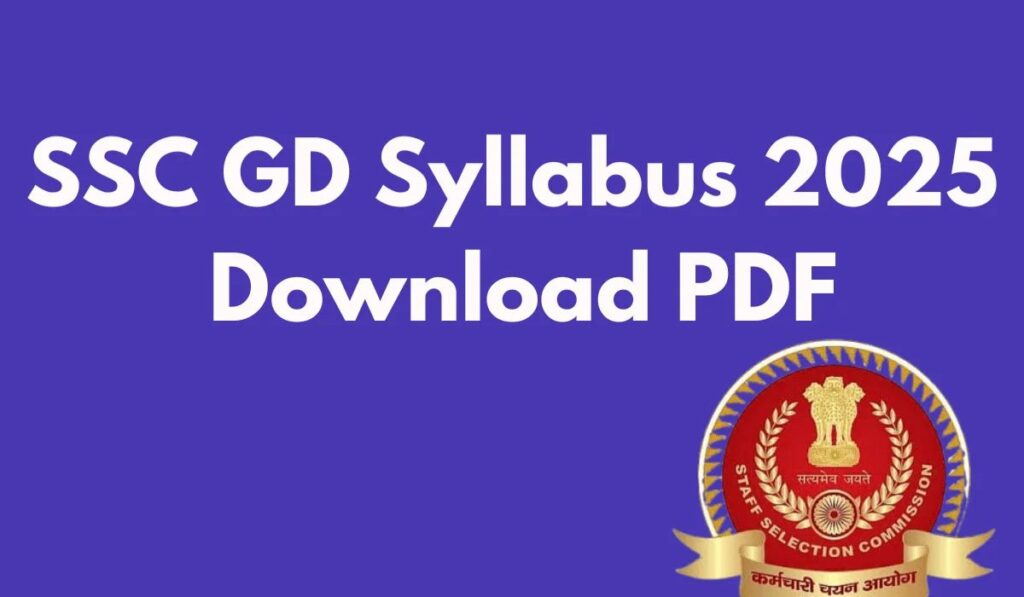 SSC GD Syllabus 2025 PDF