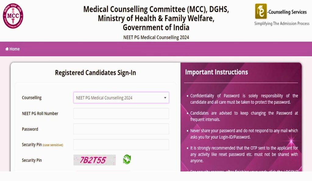 NEET PG Counselling 2024