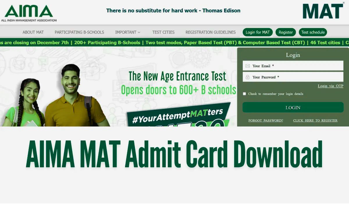 MAT PBT 2024 Admit Card