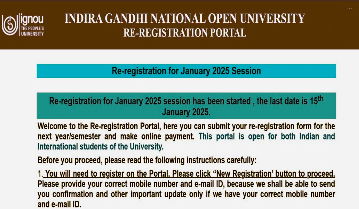 IGNOU January 2025 Admission