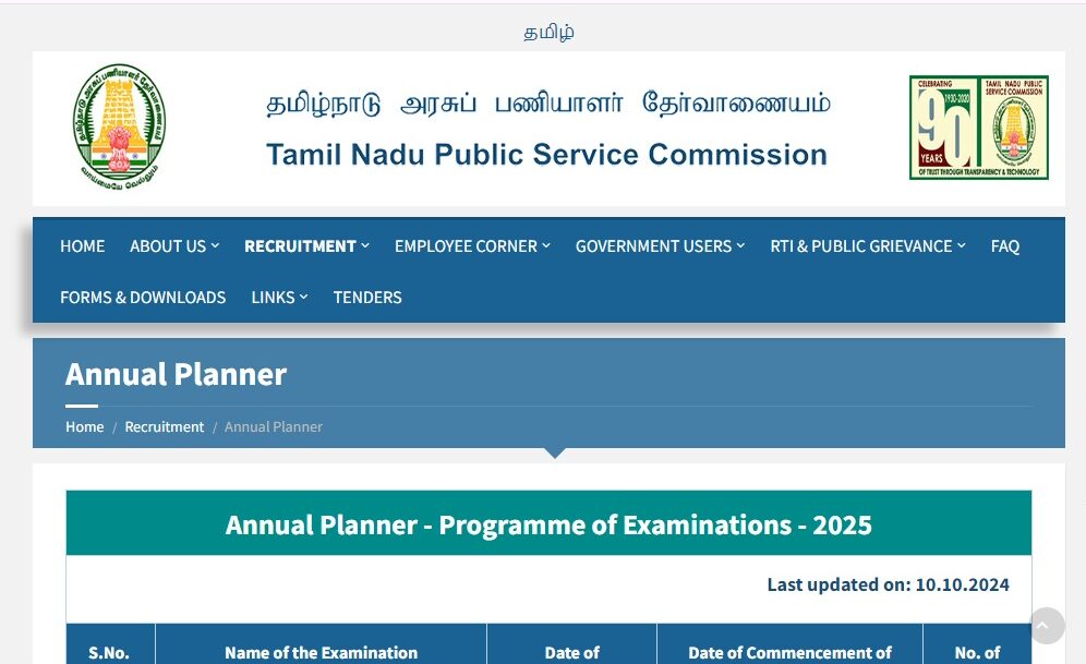 TNPSC Annual Planner 2025