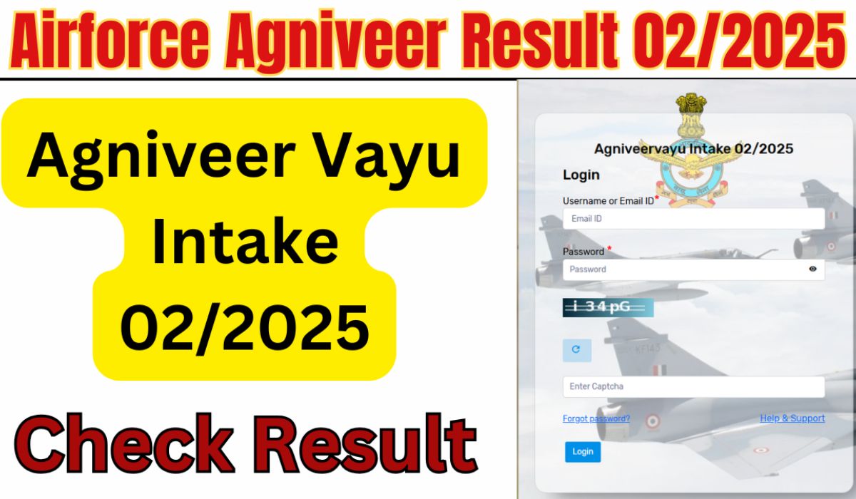 Airforce Agniveer Intake 02/2025 Result 2024