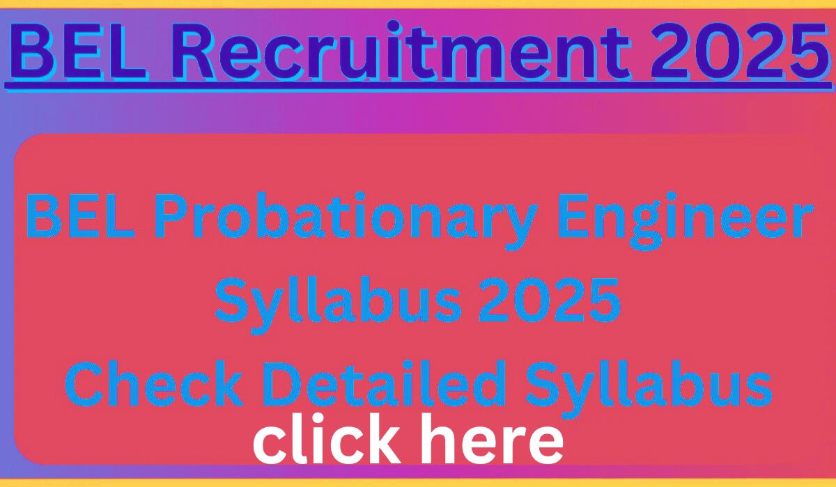 BEL Probationary Engineer Syllabus 2025