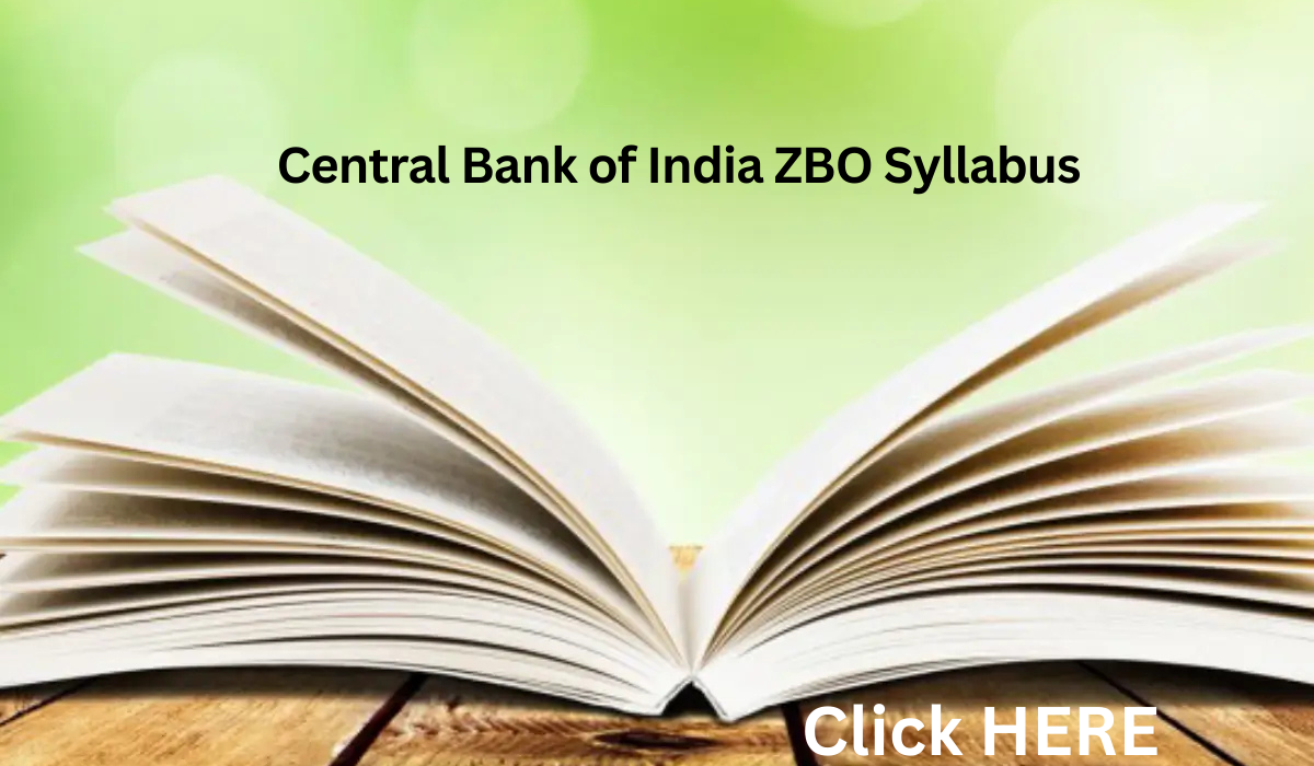 Central Bank of India ZBO Syllabus