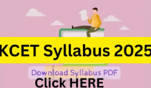 KCET Syllabus 2025