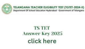 TS TET Answer Key 2025