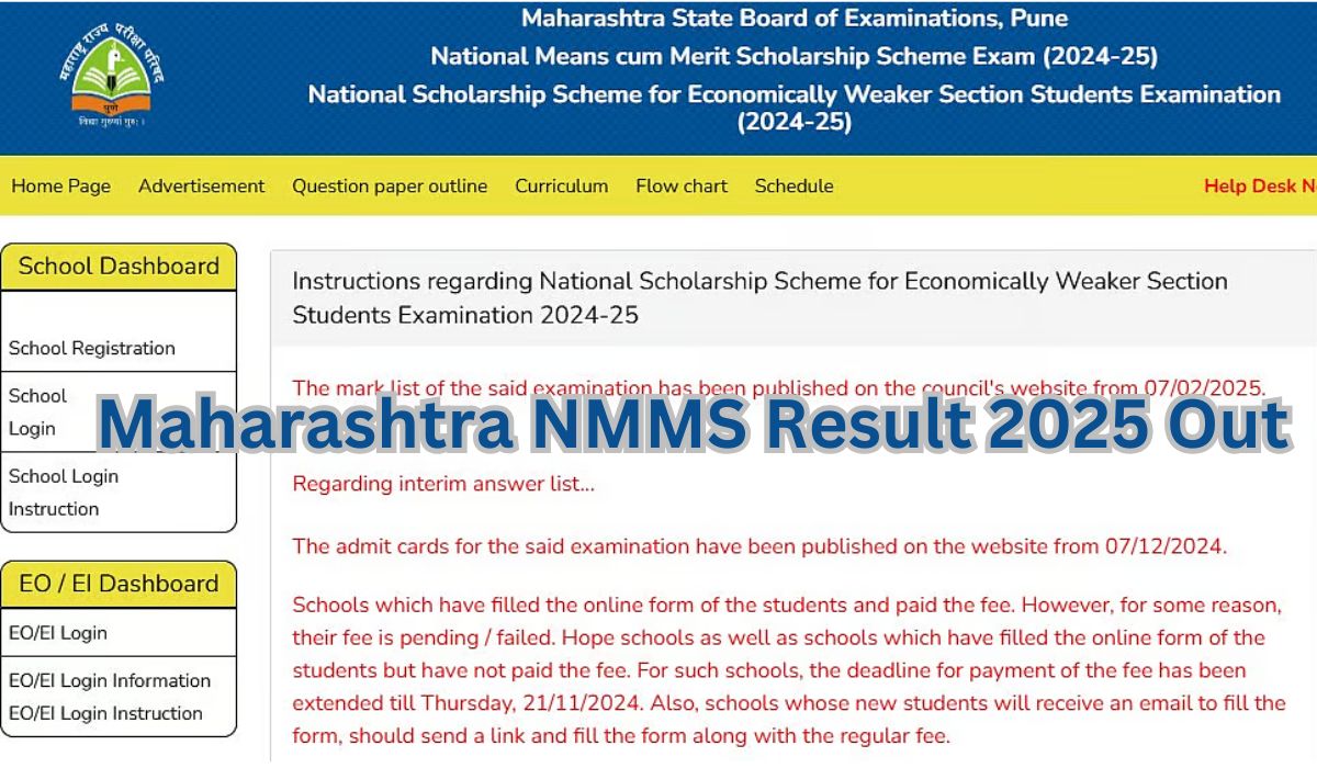 Maharashtra NMMS Result 2025