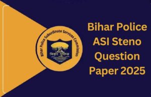 Bihar Police ASI Steno Question Paper 2025