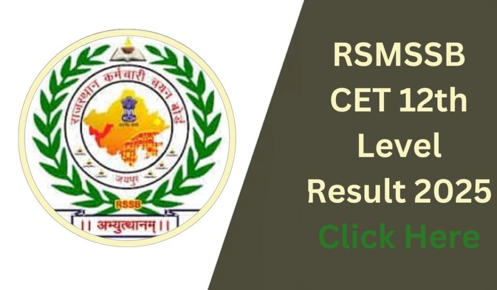 RSMSSB CET 12th Level Result 2025