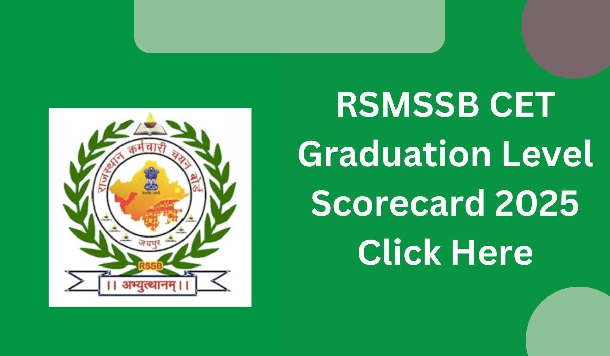 RSMSSB CET Graduation Level Scorecard 2025